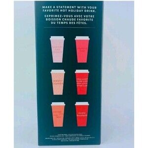 NEW Starbucks Winter Holiday Christmas Reusable Hot Cups 6 Pk Festive Phrases